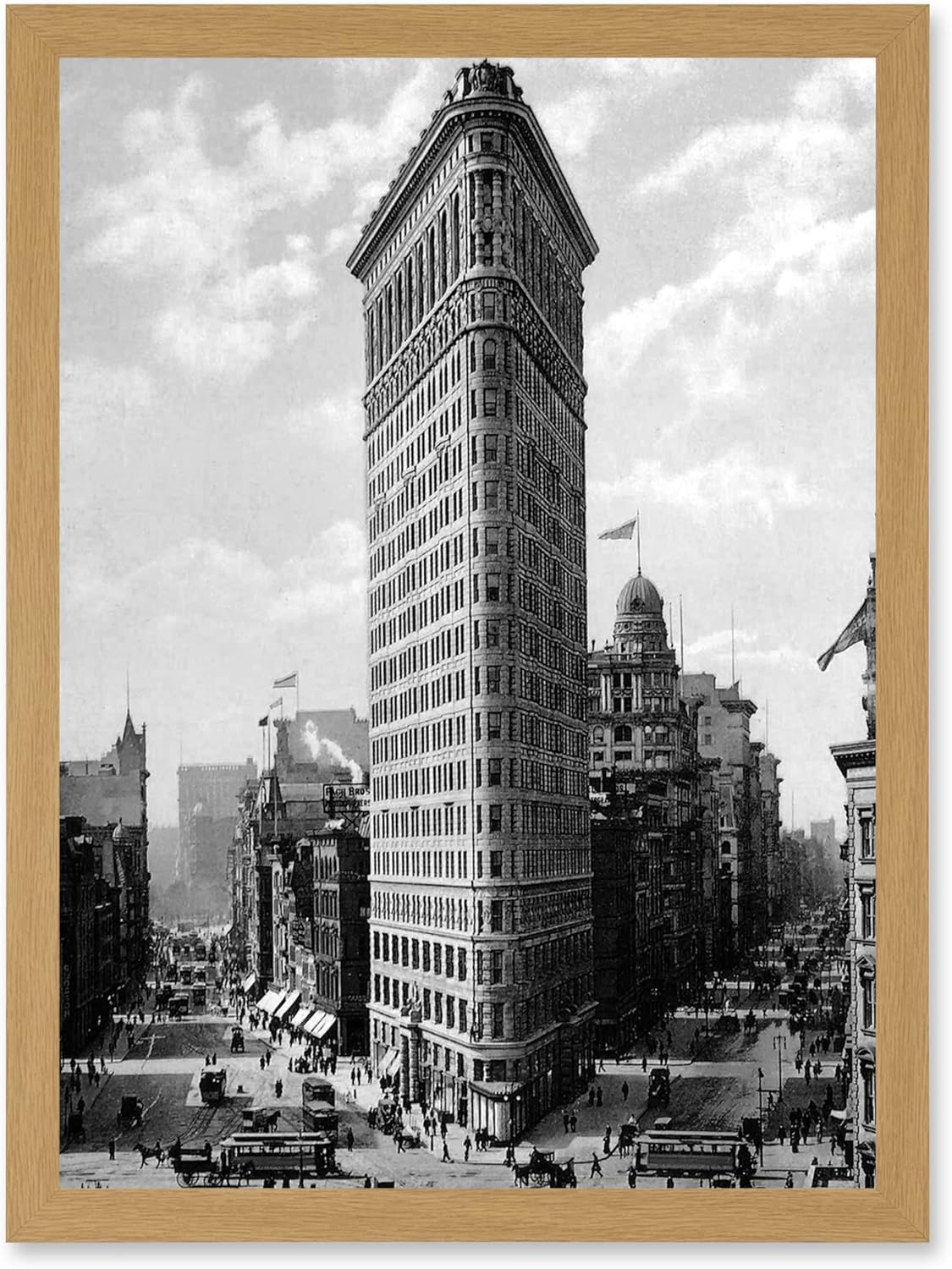 Artery8 Flat Iron Building New York NYC 1903 Vintage Historical Photo A4 Artwork Framed Wall Art Print